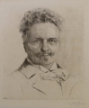 Wilhelm Pech: 3 Stück Graphiken - Radierungen, Porträts August Strindberg / Max Reger / Franz Schubert, Anfang 20. Jahrhundert