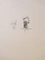 Hans Scheib (* 1949): Graphik - Lithographie, Studie mit 2 Köpfen, datiert 1984