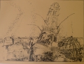 Wolfgang Schiffling (* 1941): Graphik - Lithographie, "Emporion II", datiert 1965