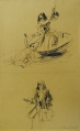Erna Schmidt-Caroll (1896-1964): 7 Tuschezeichnungen, Reihe Illustrations-Studien, Berlin