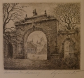 Hans Schönwald (um 1930 in Berlin tätig): Graphik - Radierung, "Machnower Tor, Hakeburg"