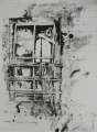 Michael Schreiber (1949-2012): Graphik - Lithographie, "Komposition mit Fenster", Druck von 1988