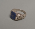 Herrenring, um 1900, 835er Silber, mit Lapislazuli