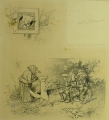 Hermann Vogel (1854-1921): Tuschfeder- und Bleistiftzeichnung, Entwurf zu Märchenbuch-Illustration, datiert 1895