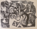 Dieter Weidenbach (* 1945): Graphik - Lithographie, Titel "Das kleine Testament (Villon)", datiert 1970