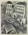 Willy Zierath (1890-1938): Graphik - Lithographie, Titel "Stadtbahn", datiert 1916, Mitglied "Novembergruppe"
