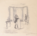 Foto 1: Matin Hönemann (1858-1937): Graphik - Japandruck, Liebespaar in Saal
