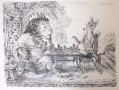 Andreas Paul Weber (1883/93-1980): Graphik - Lithographie, Schach spielende Tiere - im Stil einer Fabel
