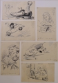 Foto 3: Wilhelm Hövener (1903-1978): 35 Blatt Zeichnungen auf 7 Bögen, Comics / Cartoons als Entwürfe für Zeitung Kurier, datiert 1946 / 1949