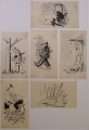 Foto 4: Wilhelm Hövener (1903-1978): 35 Blatt Zeichnungen auf 7 Bögen, Comics / Cartoons als Entwürfe für Zeitung Kurier, datiert 1946 / 1949