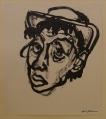 Foto 1: Erwin Friedmann attr.: Tusche-Zeichnung, Männerkopf-Studie, 20. Jahrhundert