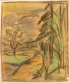 Heinrich Sussmann (1904-1986): 9er Satz Kreide-Zeichnungen, Orient-, Landschaftsstudien, abstrakte Kompositionen