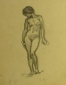 Rudolf Gudden (1863-1935): 9 x Blatt Frauenakt-Studien, mit 13 Handzeichnungen, Bleistift und Kohle, Künstler-Monogramm