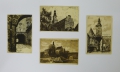 Unbekannt: 4 Graphiken - Radierungen, Postkarten mit Schloß- und Kirchenansichten aus Oels, um 1900