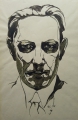 Fritz Pirner (* 1889): 2 Zeichnungen, Aquarell und Bleistift, "Selbstporträts", datiert 1934 und 1960