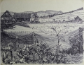 Fritz Pirner (* 1889): 4 Blatt Zeichnungen, Tuschfeder und Bleistift, Landschaften, datiert 1959
