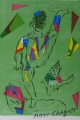 Marc Chagall (1887-1985): Graphik - Farblithographie / Künstlersteinzeichnung, "Der grüne Clown / Akrobat", Frankreich 1979, Titelblatt "Derrière le Miroir"