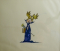 Foto 4: Wolf Gerlach (1928-2012) attr.: 4 Blätter Mischtechnik - aquarellierter Druck, Comic-Figuren zu Zeichentrickfilm, datiert 1985, England - London