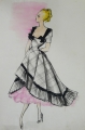 Foto 2: Annemarie Strupat: 9 Aquarelle, Entwürfe 50er Jahre Mode, Frauenkleidung Sommer-Frühling, Mitte 20. Jahrhundert