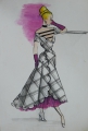 Foto 3: Annemarie Strupat: 9 Aquarelle, Entwürfe 50er Jahre Mode, Frauenkleidung Sommer-Frühling, Mitte 20. Jahrhundert