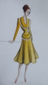Foto 6: Annemarie Strupat: 9 Aquarelle, Entwürfe 50er Jahre Mode, Frauenkleidung Sommer-Frühling, Mitte 20. Jahrhundert