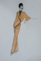 Foto 6: Annemarie Strupat: 9 Aquarelle auf 7 Blättern, Entwürfe für Mode 50er Jahre, Frauenkleidung Herbst-Winter, Mitte 20. Jahrhundert