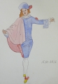 Foto 1: Annemarie Strupat: 7 Aquarell-Zeichnungen, Rokoko-Mode, Kostüm-Entwürfe von 1710-1888, Mitte 20. Jahrhundert