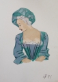Foto 6: Annemarie Strupat: 7 Aquarell-Zeichnungen, Rokoko-Mode, Kostüm-Entwürfe von 1710-1888, Mitte 20. Jahrhundert