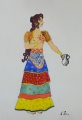 Foto 2: Annemarie Strupat: 8 Aquarell-Zeichnungen, Kleider-Entwürfe Antike bis Mittelalter, Mitte 20. Jahrhundert