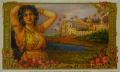 Unbekannt: farbiger Prägedruck, Zigaretten-Werbung, "orientalisches Bildmotiv", um 1900