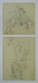 Foto 1: Unbekannt: 3 Handzeichnungen - Bleistift und Tusche, Pferde-/Reiter- und Wasserträger-Studien, um 1900