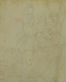 Foto 2: Unbekannt: 3 Handzeichnungen - Bleistift und Tusche, Pferde-/Reiter- und Wasserträger-Studien, um 1900