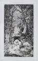 Foto 1: Ludwig Richter (1803-1884): Graphik - Radierung, Genoveva, datiert 1848, Sachsen