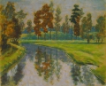 Wilhelm Hövener (1903-1978): Tempera-Zeichnung, "Motiv am Tegeler Fließ", datiert 1964