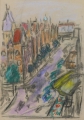 Foto 1: Heinrich Sussmann (1904-1986): 8er Satz Zeichnungen - farbige Kreide, Straßen- und Vergnügungsszenen