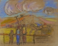Foto 5: Heinrich Sussmann (1904-1986): 6er Satz Handzeichnungen - farbige Kreide, Orient-Szenen aus Tunesien