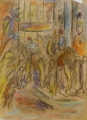 Foto 6: Heinrich Sussmann (1904-1986): 6er Satz Handzeichnungen - farbige Kreide, Orient-Szenen aus Tunesien