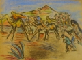 Foto 4: Heinrich Sussmann (1904-1986): 6er Satz Zeichnungen - farbige Kreide, Landschaft, Orientbilder, Porträts