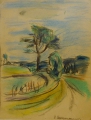 Foto 1: Heinrich Sussmann (1904-1986): 6er Satz Zeichnungen - in farbiger Kreide, Landschaft, Tunesien-Studien, Porträt