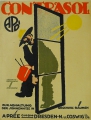 Foto 1: Ludwig Hohlwein (1874-1949): Gebrauchsgraphik - Farblithographie, Werbe-Kleinplakat für Sonnenhitzeschutz Contrasol, München