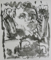 Foto 2: Claus Weidensdorfer (* 1931): Graphik - Lithographie, Ohne Titel - Akt in Kreis, Druck von 1990
