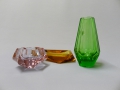 Foto 1: 3-teiliges Design Glas-Set, farbig gebeizt, Schalen und Vase