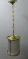 Foto 1: Art Deco Flurleuchte / Deckenlampe, in Messing, einflammig und kreiszylindrisch