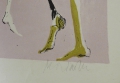 Foto 2: Rainer Gottlieb Mordmüller (* 1941): Graphik - Farblithographie, Drei Figuren, handschriftliche Widmung