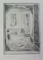 Foto 2: Liane Rost: 2 Graphiken - Radierungen, Haus-Interieur / abstrakte Natur-Collage, 2. Hälfte 20. Jahrhundert, Hermsdorf
