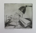 G. Matthes: Graphik - Radierung, "Interieur / Stilleben", 2. Hälfte 20. Jahrhundert
