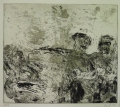 Foto 4: Peter Ouart: 5 Blätter / 4 x Graphiken - Radierungen und 1 x Zeichnung - Bleistift partiell aquarelliert, abstrakte Figuren-Kompositionen, datiert 1987-1990, Berlin