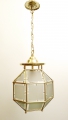 Foto 1: Adolf Loos attr.: Art Deco Deckenlampe / Flurleuchte, wohl Wien, prismatische Messinglaterne
