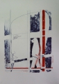 Foto 1: Falko Hamm (*1939): Graphik - Farblithographie, Profil-Kopf mit Berliner Bär, Druck von 1991