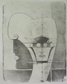 Foto 1: Falko Hamm (* 1939): Graphik - Lithographie, Doppelgesicht, Druck von 1990